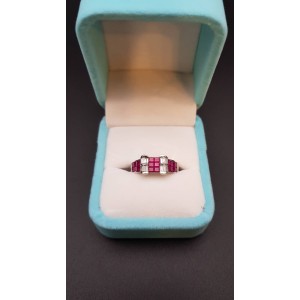 GC奢世美物二手美品-White Gold Heavy 1.30ct Ruby & 0.08ct 鑽石紅寶石戒指