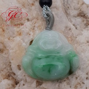 【肌容雪】緬甸天然A貨翠綠佛公翡翠吊墜 編號347